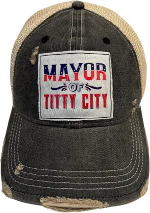 Popfizzy Funny Vintage Trucker Hats for Women and Men, Adult Humor Caps, Unisex Distressed Baseball Caps, Adjustable Snapback