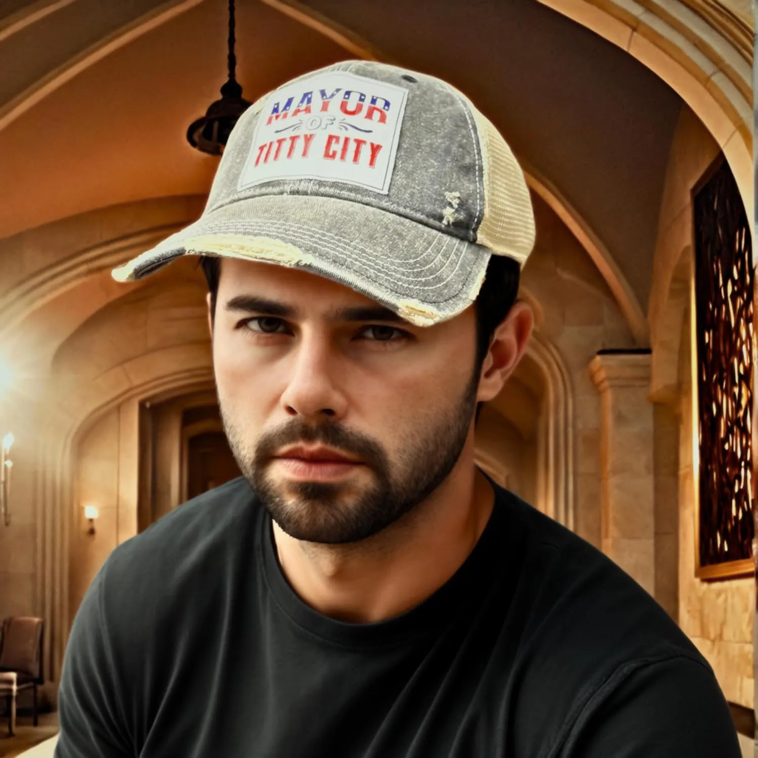 Popfizzy Funny Vintage Trucker Hats for Women and Men, Adult Humor Caps, Unisex Distressed Baseball Caps, Adjustable Snapback