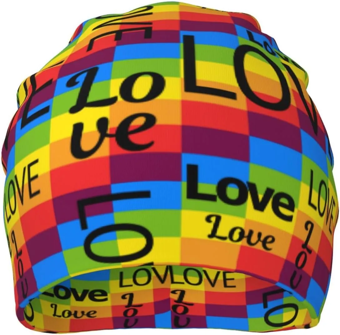Rainbow Pride Hat,Chemo Headwear for Women for Slouchy Beanie Hat Skull Cap Cancer Headwear Accessories for Women