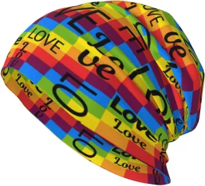 Rainbow Pride Hat,Chemo Headwear for Women for Slouchy Beanie Hat Skull Cap Cancer Headwear Accessories for Women