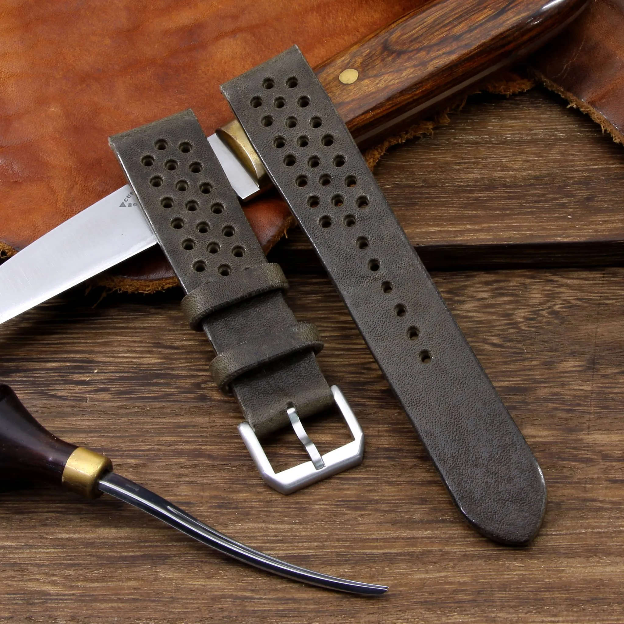 Rally Leather Watch Strap, Vintage 408 | Stitch-less