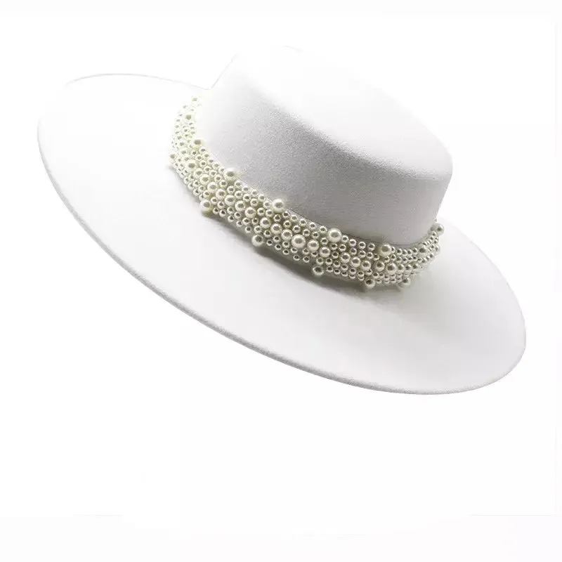 Reims Pearls Belt Boater Hat