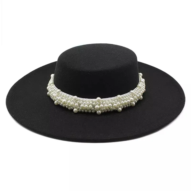 Reims Pearls Belt Boater Hat