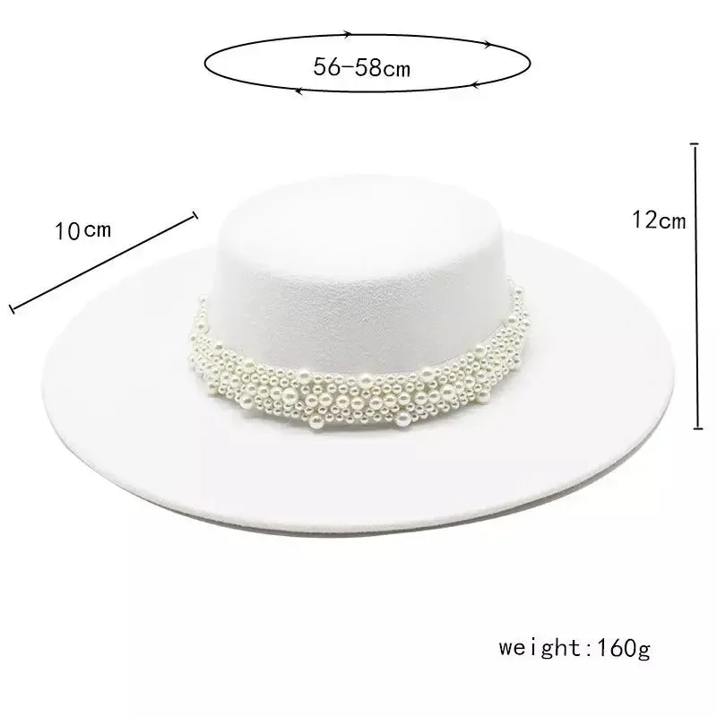 Reims Pearls Belt Boater Hat