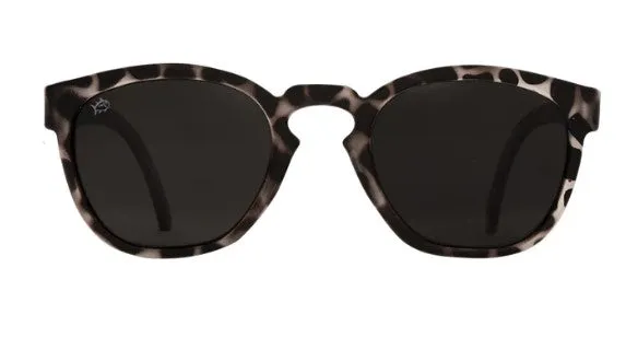 Rheos Unisex Seabrooks Black Tortoise Frames Gunmetal Lens Polarized Sunglasses