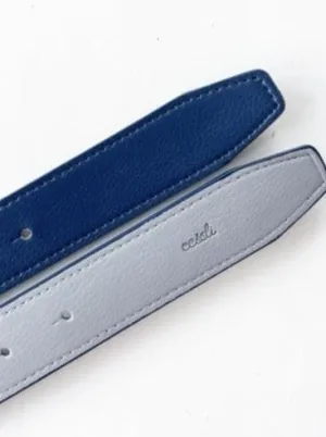 Sconset Fog / Reversible Leather Belt in Blue Marlin