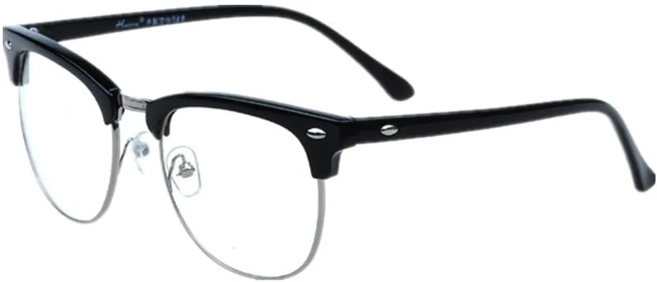 Shiratori New Vintage Fashion Half Frame Semi-Rimless Clear Lens Glasses