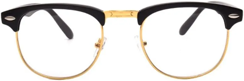 Shiratori New Vintage Fashion Half Frame Semi-Rimless Clear Lens Glasses