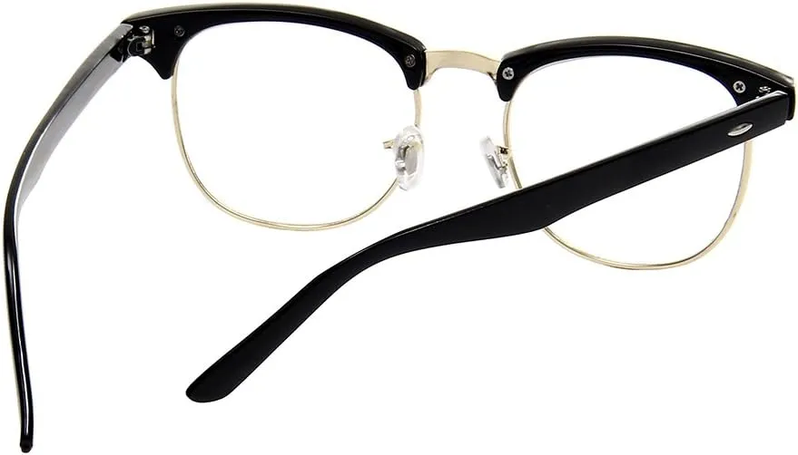 Shiratori New Vintage Fashion Half Frame Semi-Rimless Clear Lens Glasses