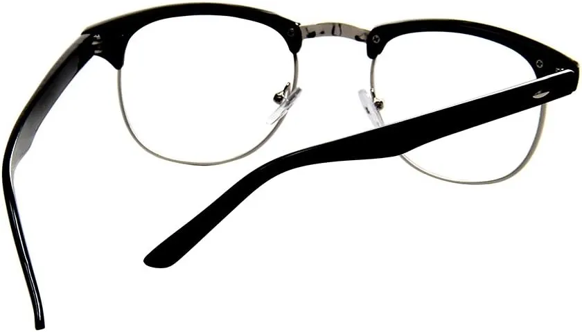 Shiratori New Vintage Fashion Half Frame Semi-Rimless Clear Lens Glasses