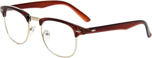 Shiratori New Vintage Fashion Half Frame Semi-Rimless Clear Lens Glasses