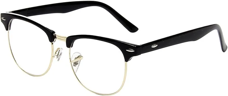 Shiratori New Vintage Fashion Half Frame Semi-Rimless Clear Lens Glasses