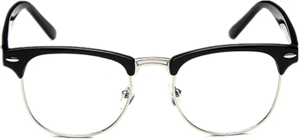 Shiratori New Vintage Fashion Half Frame Semi-Rimless Clear Lens Glasses