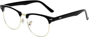 Shiratori New Vintage Fashion Half Frame Semi-Rimless Clear Lens Glasses