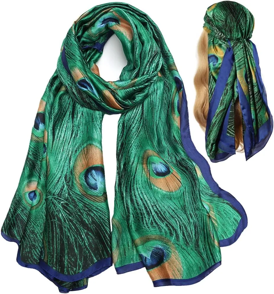 Silk Feeling Scarf Large Headscarf Fashion Sunscreen Hair Wraps Soft Neck Scarves for Women