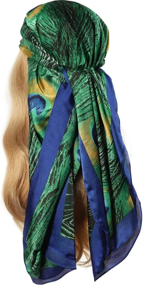 Silk Feeling Scarf Large Headscarf Fashion Sunscreen Hair Wraps Soft Neck Scarves for Women