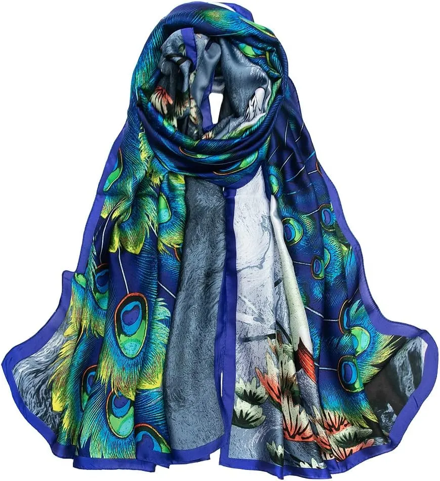 Silk Feeling Scarf Large Headscarf Fashion Sunscreen Hair Wraps Soft Neck Scarves for Women