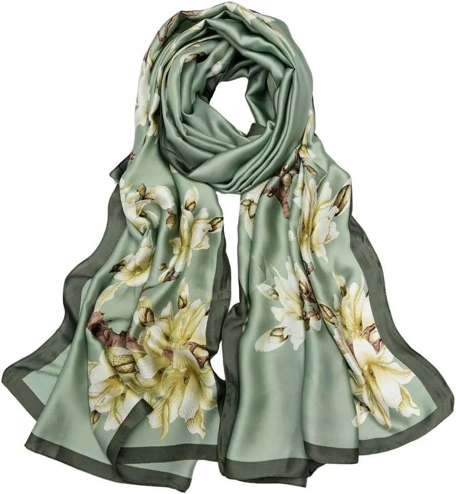 Silk Feeling Scarf Large Headscarf Fashion Sunscreen Hair Wraps Soft Neck Scarves for Women