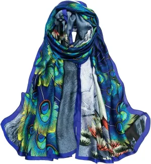 Silk Feeling Scarf Large Headscarf Fashion Sunscreen Hair Wraps Soft Neck Scarves for Women