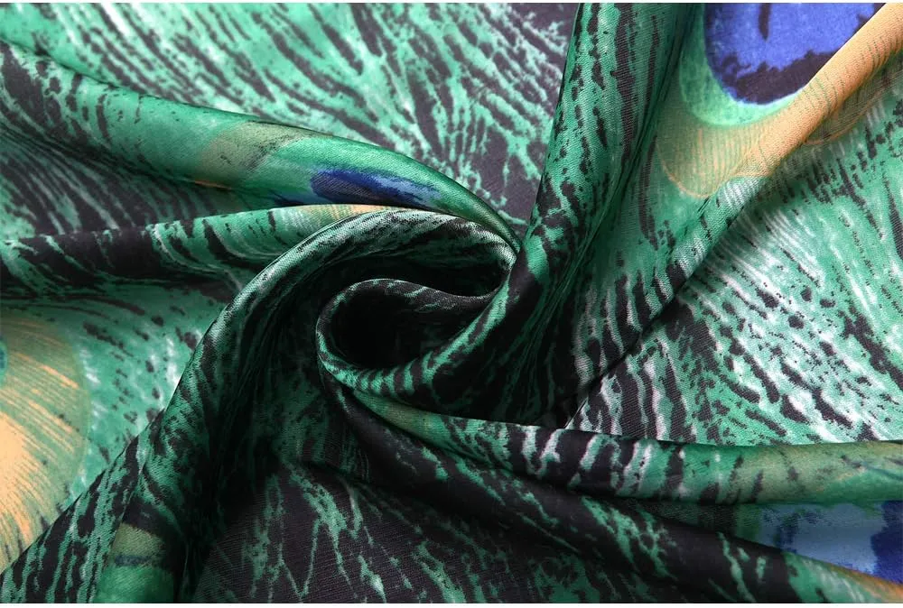 Silk Feeling Scarf Large Headscarf Fashion Sunscreen Hair Wraps Soft Neck Scarves for Women