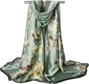 Silk Feeling Scarf Large Headscarf Fashion Sunscreen Hair Wraps Soft Neck Scarves for Women