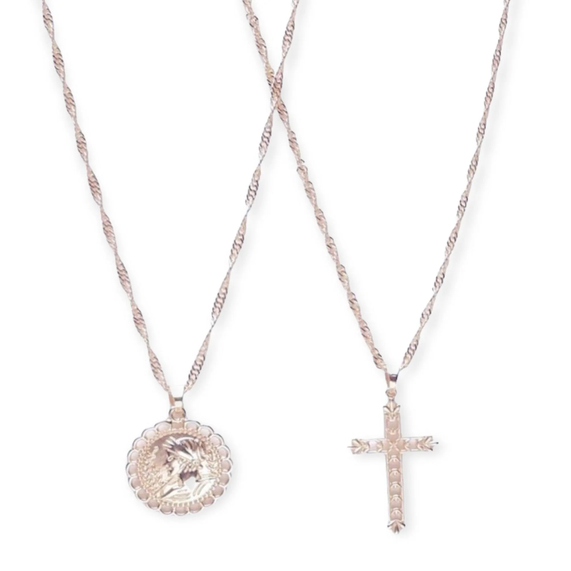 Silver Cross & Sovereign Necklace Sets