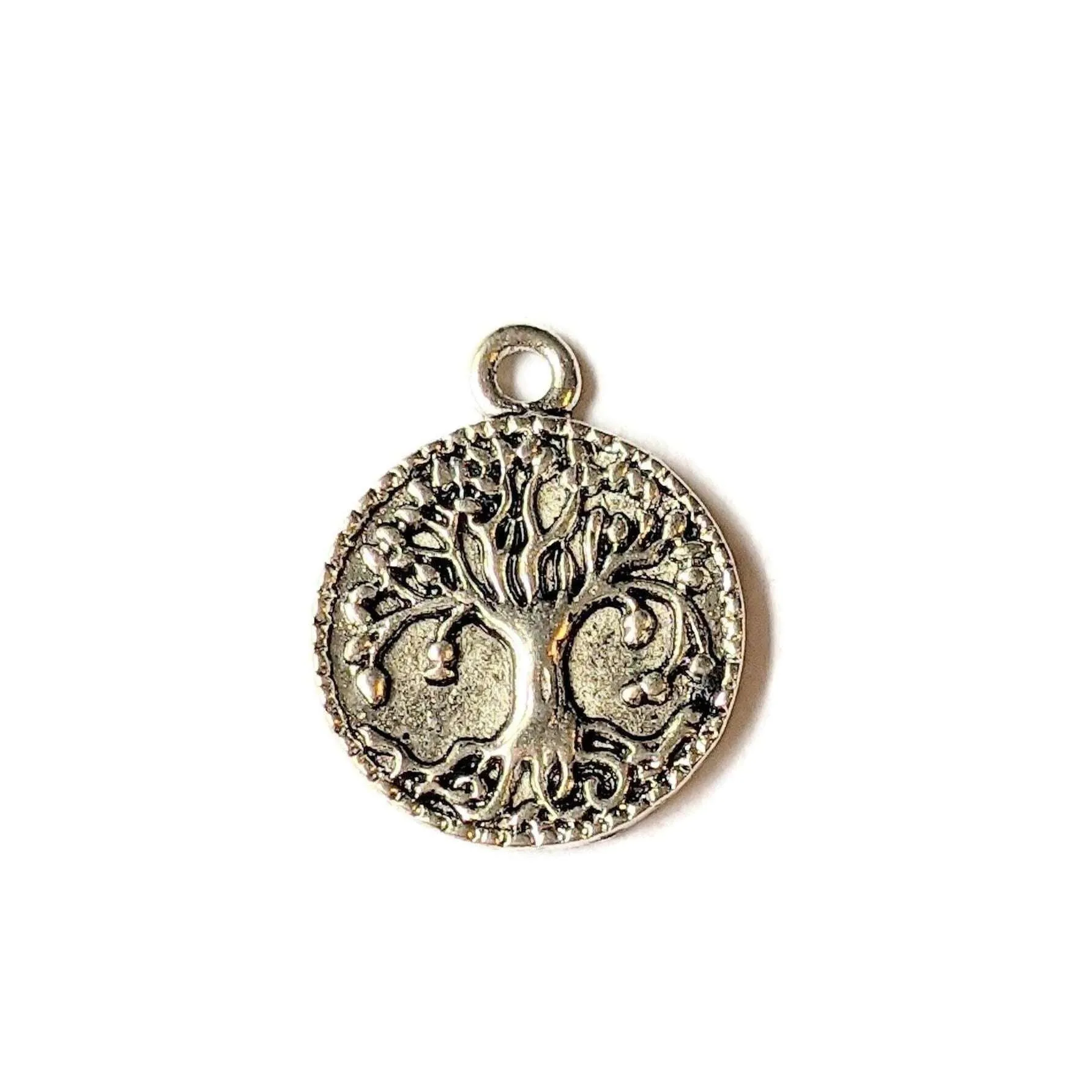 Silver Tree of Life Disc Charm IV