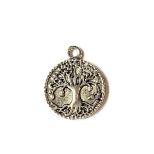 Silver Tree of Life Disc Charm IV