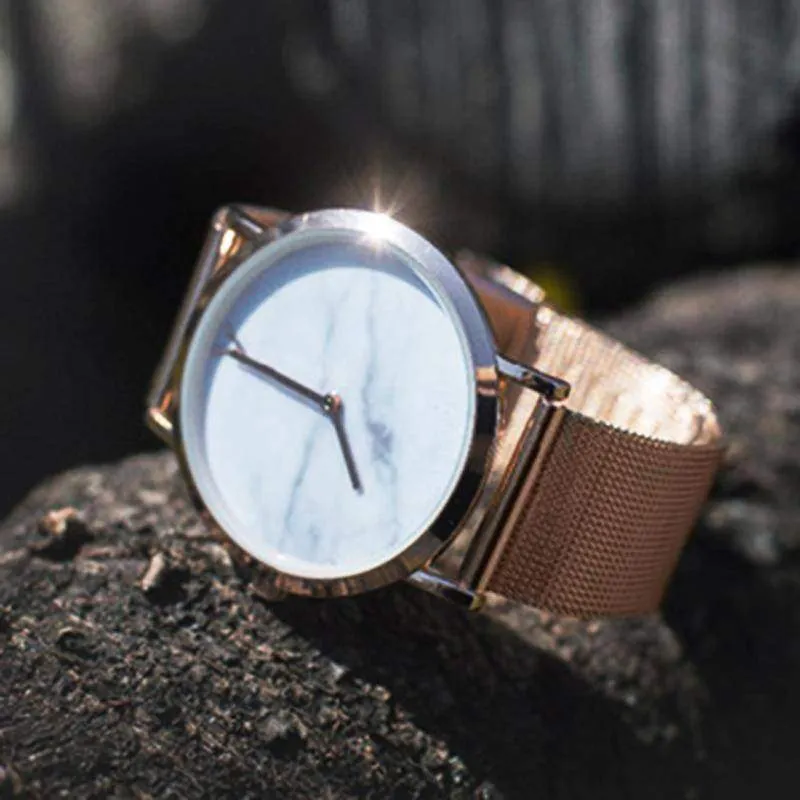 Simple minimalist Marble texture Quartz Watch