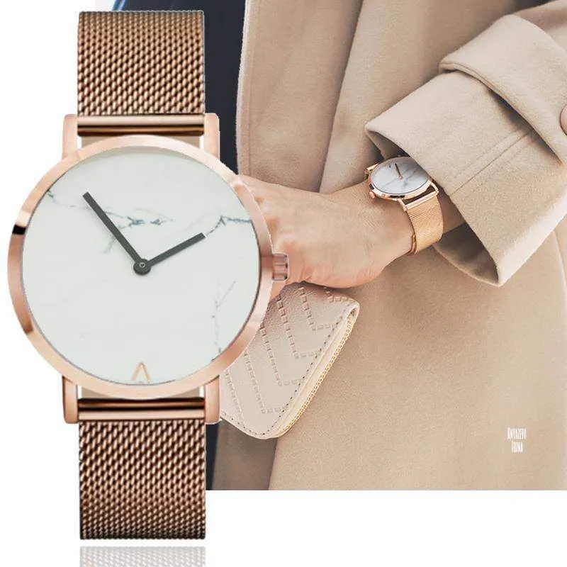 Simple minimalist Marble texture Quartz Watch