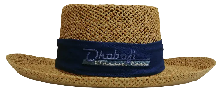 STRAW PANAMA HAT - ROYAL BLUE BAND