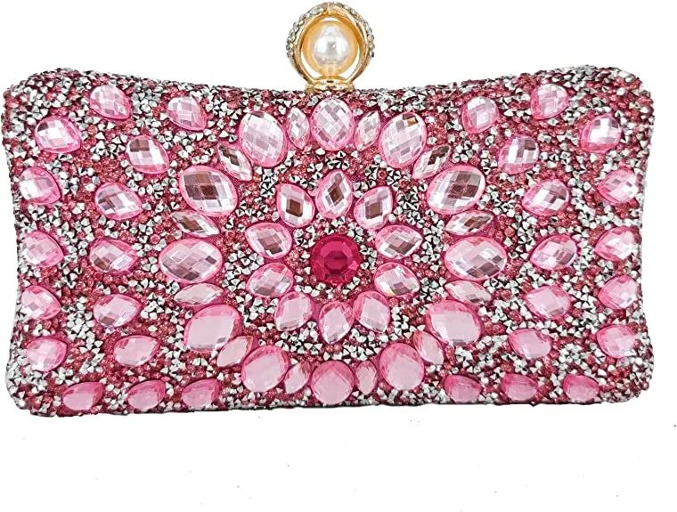 THE LUXE NK GLAM GIRL BELTS & ACCESSORY COLLECTION - GLAMOUR GIRL CRYSTAL RHINESTONE EVENING CLUTCH -MMA1055