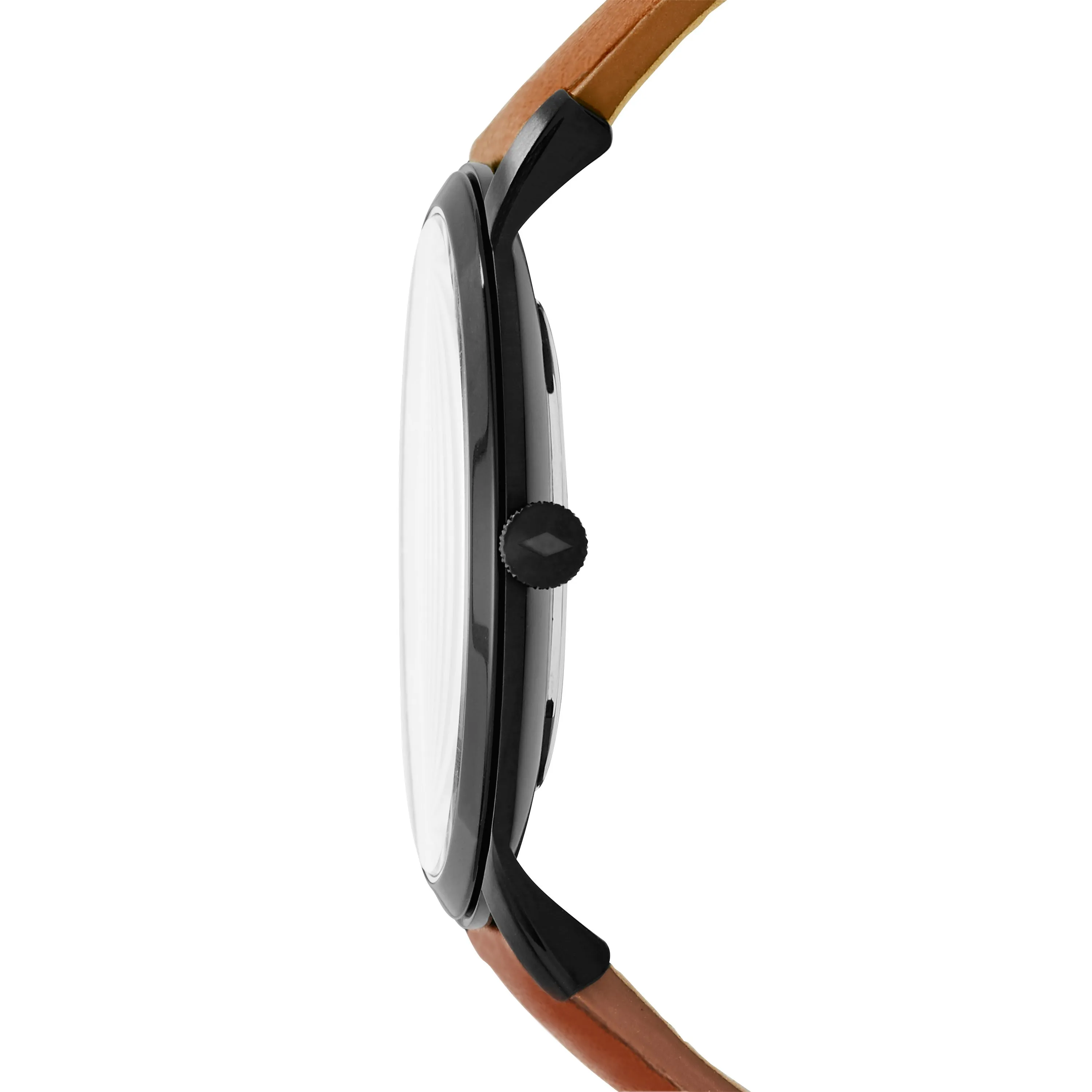 The Minimalist Slim Three-Hand Light Brown Leather Watch
