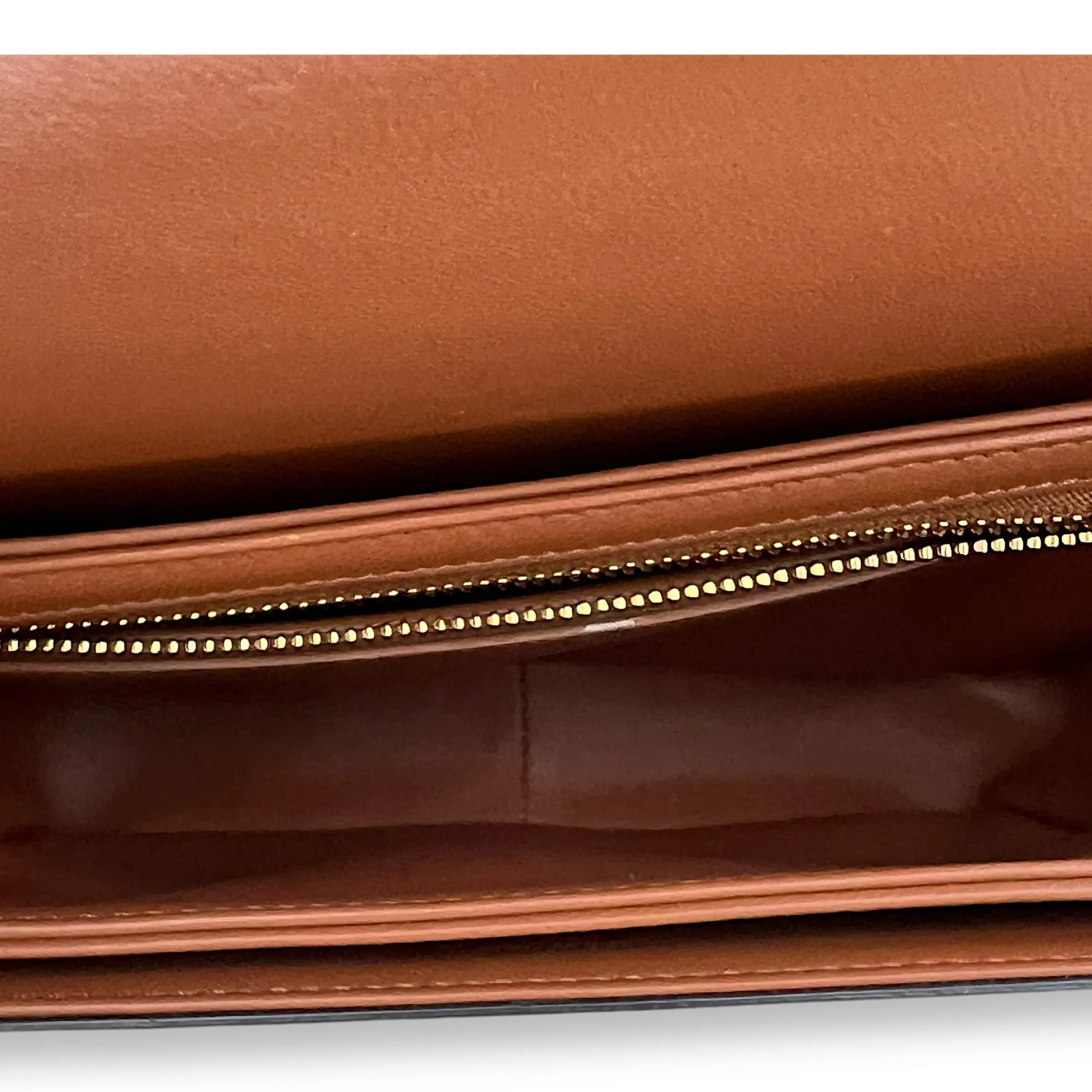 Triomphe Teen White Crossbody Bag in Coated Canvas, Gold hardware