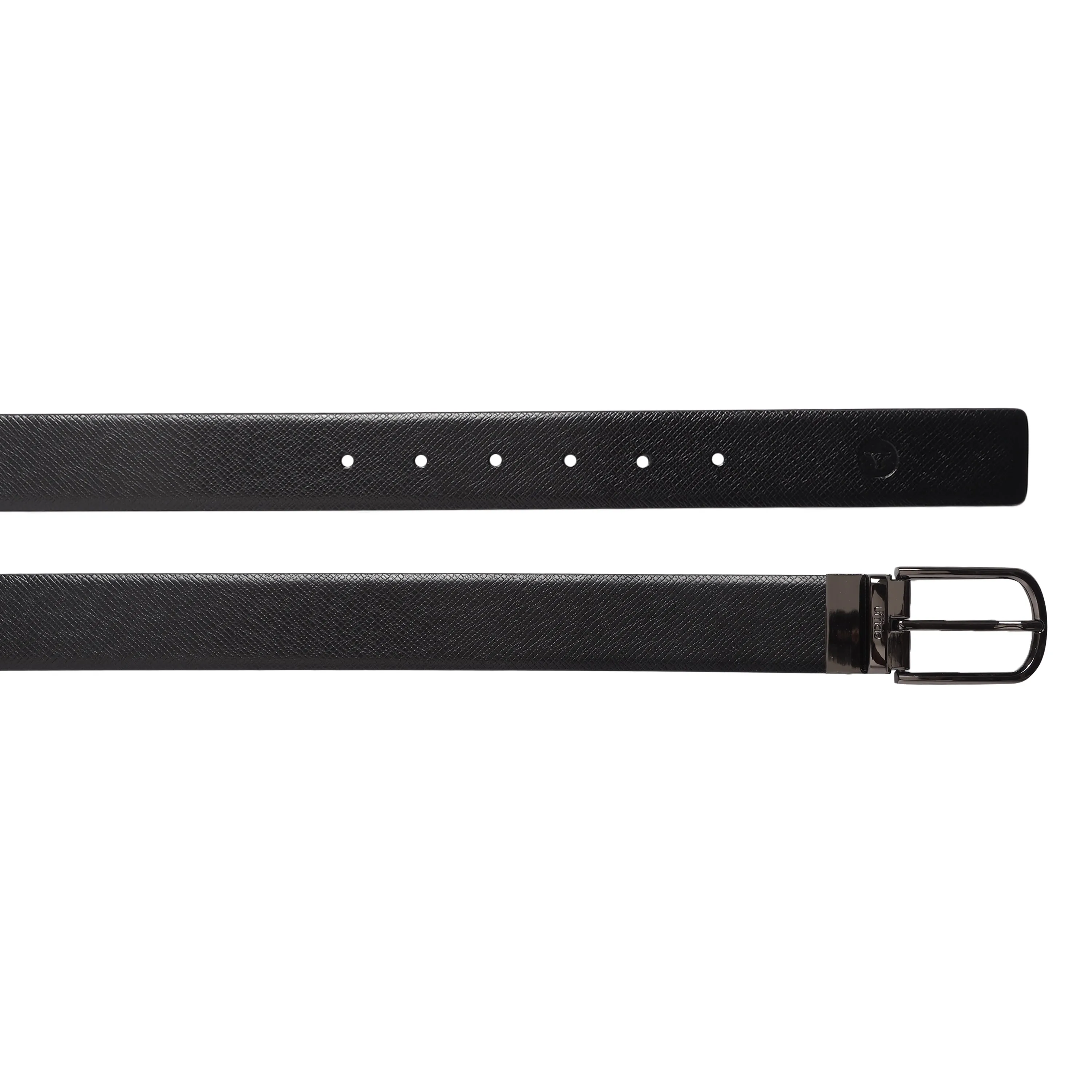 Ufficio Men's Reversible Prong Leather Belt (Formal, Burgundy/Black)