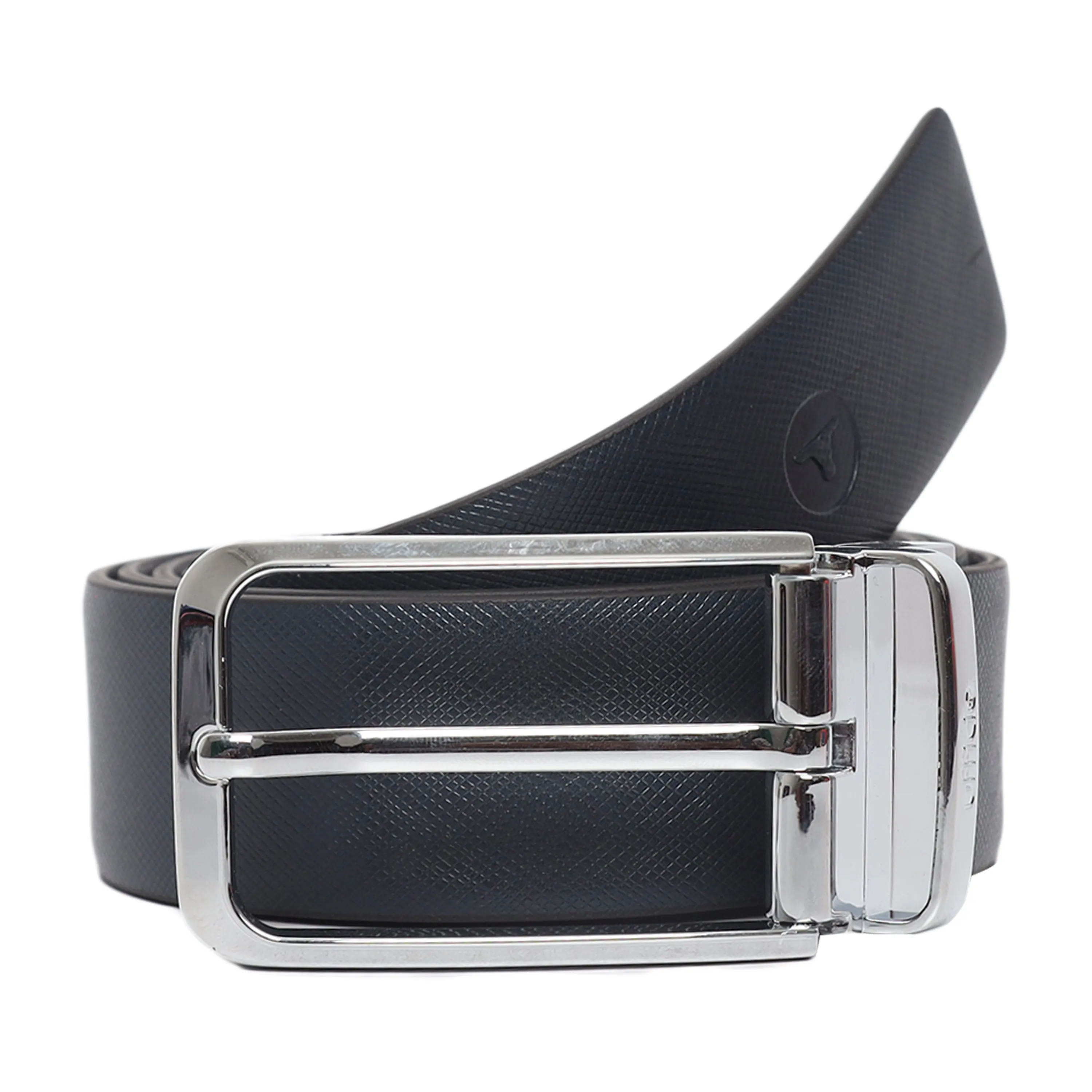 Ufficio Men's Reversible Saffiano Leather Belt (Formal, Blue/Black)