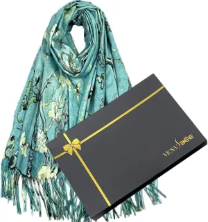 VENVSBEE Van Gogh Scarves Art Scarf for Women Best Gift Reversible Soft Cashmere Feel Shawl Wrap Pashmina in Gift Box
