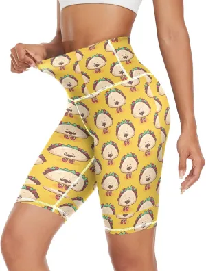 VKPSCHJ Women's Biker Shorts with Pocket High Waisted Yoga Workout Gym Running Shorts,Colorful Spiral Tummy Control Pants