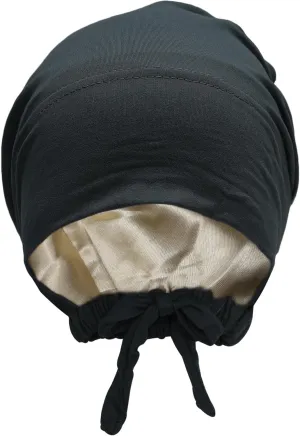 ZLYC Satin Lined Hijab Cap for Women Tie Back Hijab Undercap Inner Underscarf Hat