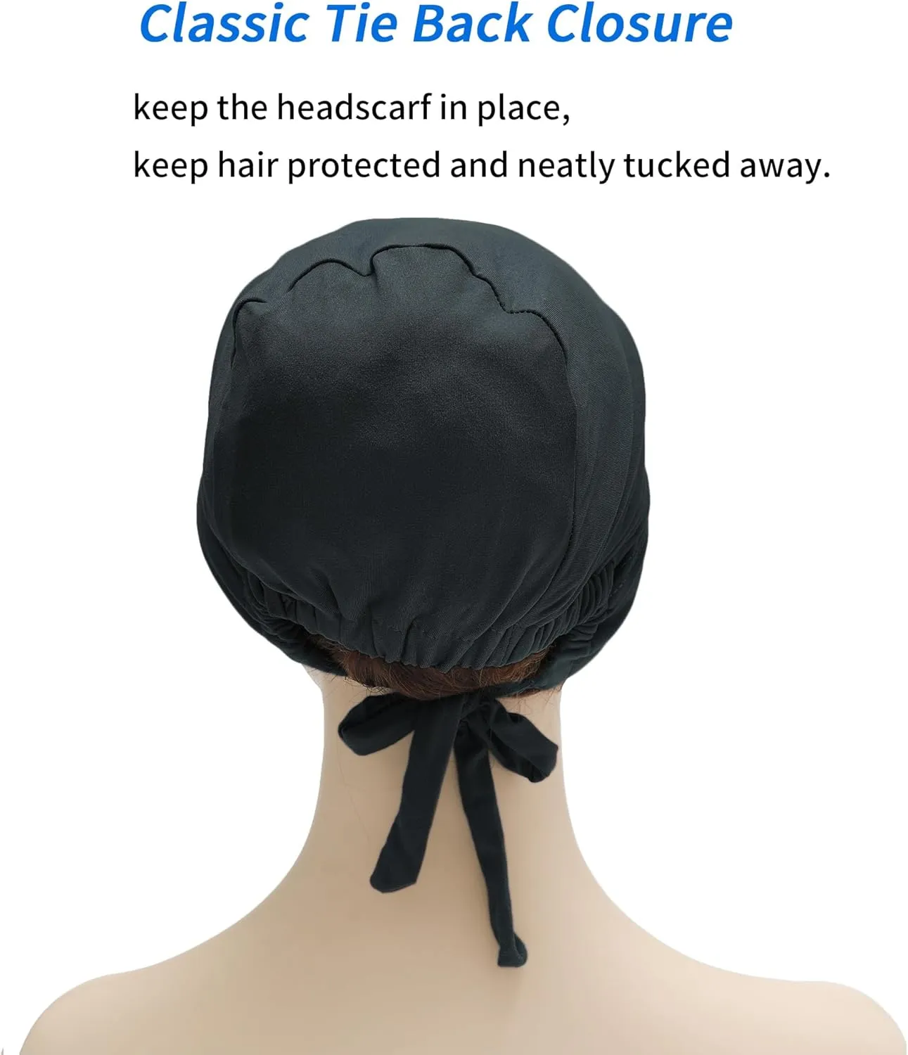 ZLYC Satin Lined Hijab Cap for Women Tie Back Hijab Undercap Inner Underscarf Hat